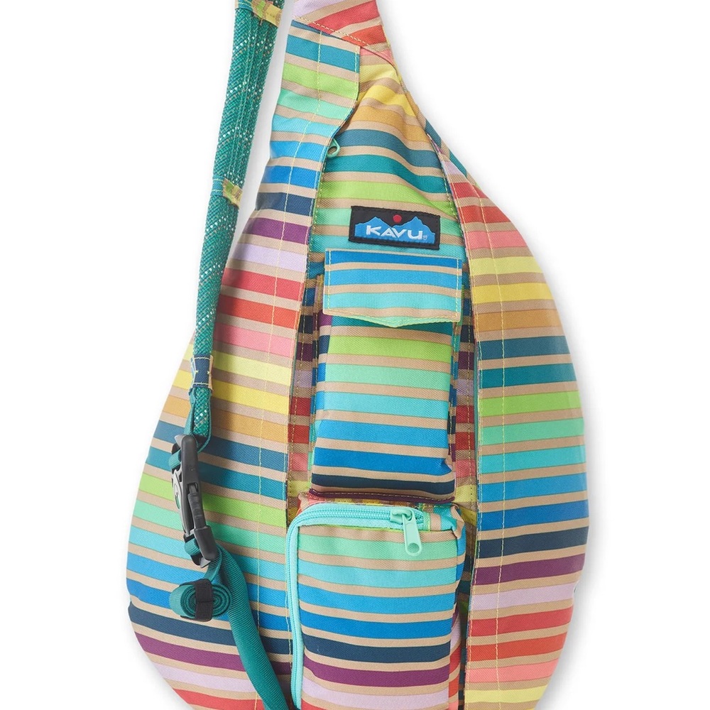 Kavu Multicolor Striped Rope Sling Bag